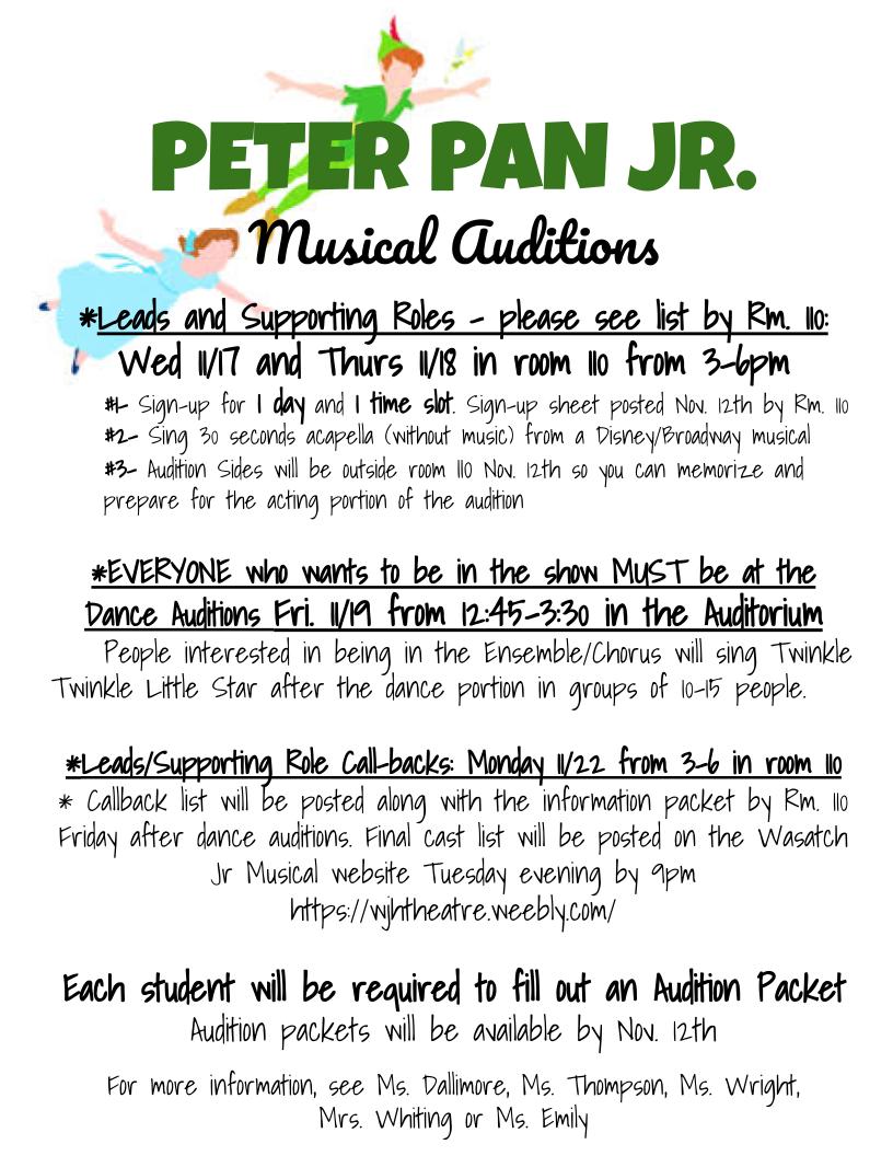 Peter Pan Auditions